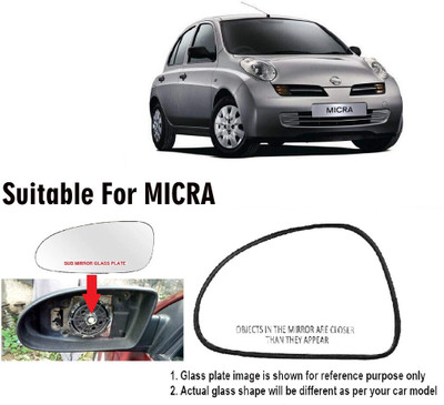 Shubh Auto Manual Passenger Side, Rear View Mirror For Nissan Micra(Exterior, Left)