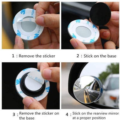 VALLIANZ Manual Blind Spot Mirror For Universal For Car Universal For Car(Right, Left)