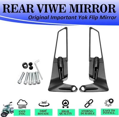 DvineAutoFashionZ Manual Rear View Mirror For Mahindra Kine, Universal For Bike(Left, Right)