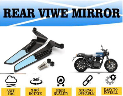 RKDBIKE Manual Rear View Mirror For Royal Enfield Universal For Bike(Left, Right)