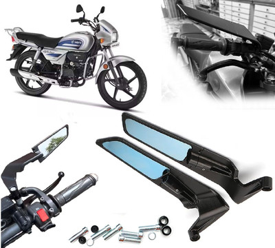 Grandbiker Manual Rear View Mirror, Driver Side, Dual Mirror For Hero Splendor Plus(Right, Left)