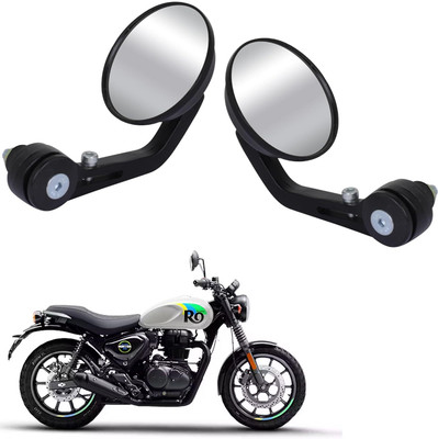 Grandbiker Manual Rear View Mirror, Driver Side, Dual Mirror For Royal Enfield Universal For Bike(Right, Left)