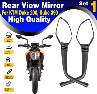 ASRYD Manual Rear View Mirror For KTM Duke 200, Duke 390(Right, Left)