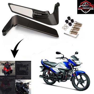 Autoinnovation Manual Rear View Mirror, Blind Spot Mirror, Dual Mirror For Hero Universal For Bike(Right, Left)