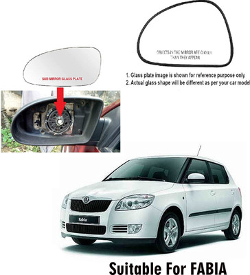 Shubh Auto Manual Passenger Side, Rear View Mirror For Skoda Fabia(Exterior, Left)
