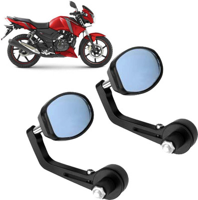 GOLSM Manual Rear View Mirror, Dual Mirror, Driver Side For TVS Universal For Bike(Left, Right)