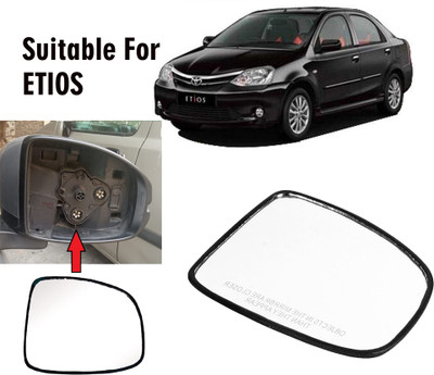 OOLTAH PAHIYA Manual Driver Side, Rear View Mirror For Toyota Etios(Exterior, Right)