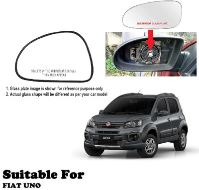 GS Grow n Shine Manual Passenger Side, Rear View Mirror For Fiat Uno(Exterior, Left)
