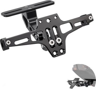 OBEROI'S TRADERS Universal Adjustable Foldable Tail Tidy / Bike Number Plate Holder For All Bikes Bike Number Plate(Aluminium 10 cm  x  4 cm)