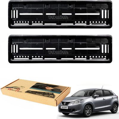 WolkomHome car number plate frame Plates Holders frame for Baleno 2015 Car Number Plate(Plastic 20 cm  x  5 cm)