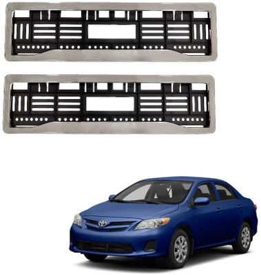 SPREADX Car Chrome number plate frame protective holder for Toyota Corolla Altis Car Number Plate(Plastic 14 cm  x  2 cm)