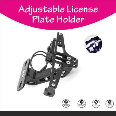 Allowing AWG- Premium Quality CNC Adjustable Number Plate Frame Holder With LED Bike Number Plate(Aluminium 15 cm  x  15 cm)