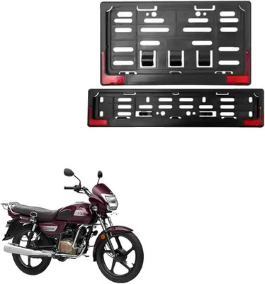 GANNET Bike Number Plate Frame with Reflector (Stander Size For All Bikes) _126 Bike Number Plate(Plastic 26 cm  x  3 cm)