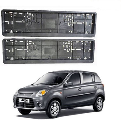 CARMOD Car Number Plate Black Frame Set of Two (Front and Back) -(Black) Car Number Plate(Plastic 50 cm  x  10 cm)