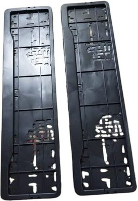 KSHEERI Number Plate Frames (Front and Rear), Black Car Registration Plate Holders Car Number Plate(Plastic 52 cm  x  15 cm)