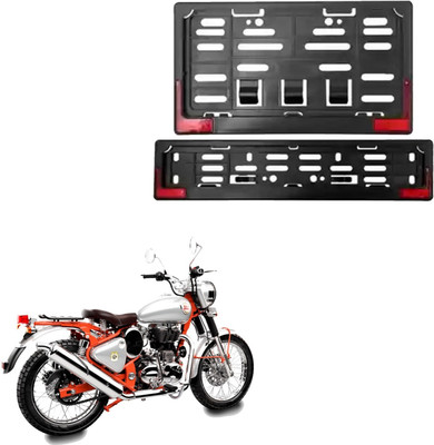 GANNET Bike Number Plate Frame with Reflector (Stander Size For All Bikes) _176 Bike Number Plate(Plastic 26 cm  x  3 cm)