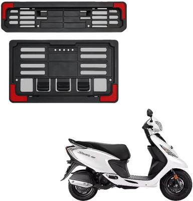JMA TRADING Plastic Number Plate Holder with Red Corners for Zest 110 Bike Number Plate(Plastic 22.7 cm  x  6.5 cm)