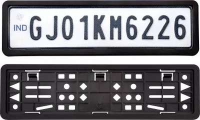 Tech Ginne Car Number Plate Frame Front and Back Side Car Number Plate(Plastic 25 cm  x  15 cm)