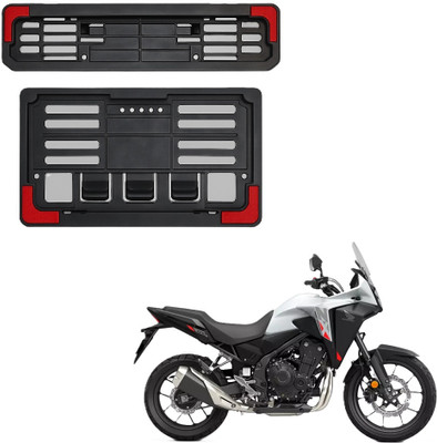JMA TRADING Plastic Number Plate Holder with Red Corners for NX500 Bike Number Plate(Plastic 22.7 cm  x  6.5 cm)