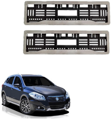 SPREADX Car Chrome number plate frame protective holder for Maruti Suzuki S-Cross Type-1 Car Number Plate(Plastic 14 cm  x  2 cm)