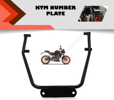 Allowing New Design KTM Number Plate Holder Front Bike Number Plate(Iron 12 cm  x  11 cm)