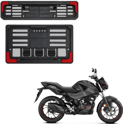 JMA TRADING Plastic Number Plate Holder with Red Corners for XTREME 160R Bike Number Plate(Plastic 22.7 cm  x  6.5 cm)