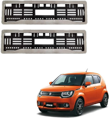 SPREADX Car Chrome number plate frame protective holder for Maruti Suzuki Ignis Type-1 Car Number Plate(Plastic 14 cm  x  2 cm)