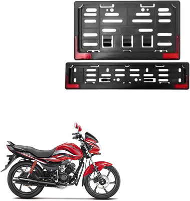 GANNET Bike Number Plate Frame with Reflector (Stander Size For All Bikes) _036 Bike Number Plate(Plastic 26 cm  x  3 cm)