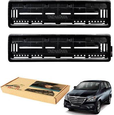 WolkomHome car number plate frame Plates Holders frame for Innova 2013-2015 set of 6 Car Number Plate(Plastic 20 cm  x  5 cm)