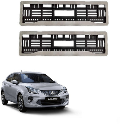 SPREADX Car Chrome number plate frame protective holder for Maruti Suzuki Baleno Car Number Plate(Plastic 14 cm  x  2 cm)