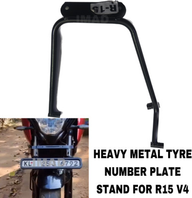 Aklin Boky WHEEL NUMBER PLATE STAND FOR R15 V4 Bike Number Plate(Aluminium 16 cm  x  10 cm)