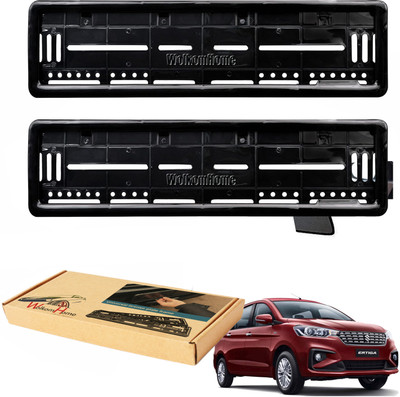 WolkomHome car number plate frame Plates Holders frame for Ertiga TYPE 2 set of 6 Car Number Plate(Plastic 20 cm  x  5 cm)