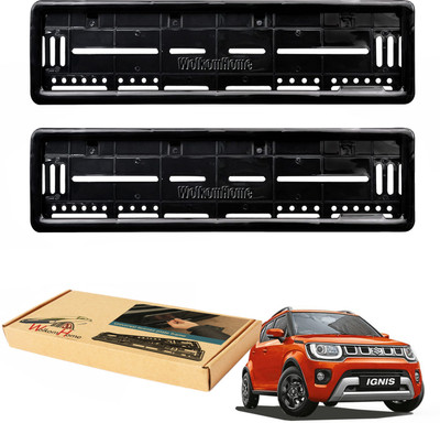 WolkomHome car number plate frame Plates Holders frame for Ignis 2020 Car Number Plate(Plastic 20 cm  x  5 cm)