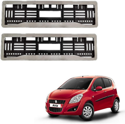 SPREADX Car Chrome number plate frame protective holder for Maruti Suzuki Ritz Car Number Plate(Plastic 14 cm  x  2 cm)