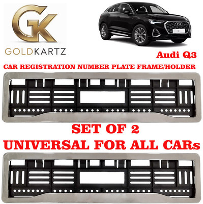 JOYOSFY Audi Q3 Chrome Number Plate Frames, Car Registration Plate Holders for All Cars Car Number Plate(Plastic 51.5 cm  x  14 cm)
