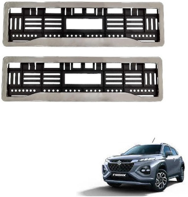 SPREADX Car Chrome number plate frame protective holder for Maruti Suzuki Fronx Car Number Plate(Plastic 14 cm  x  2 cm)