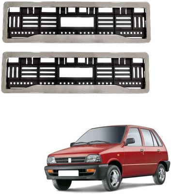 SPREADX Car Chrome number plate frame protective holder for Maruti 800 Car Number Plate(Plastic 14 cm  x  2 cm)