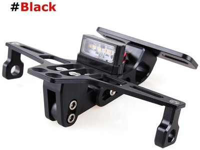 ASRYD Motorcycle Bike CNC Adjustable Number Plate Frame Holder Tail Tidy Red Bike Number Plate(Aluminium 15 cm  x  15 cm)