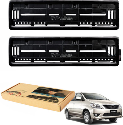 WolkomHome car number plate frame Plates Holders frame for Innova 2012-2013 set of 6 Car Number Plate(Plastic 20 cm  x  5 cm)