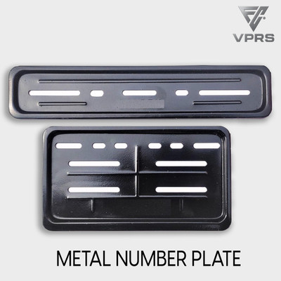 VPRS Metal Number Plate Frame(Set Of 2 FRONT & REAR) (Black) Bike, Car Number Plate(Iron 30 cm  x  11 cm)