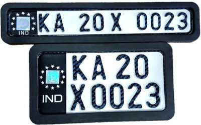 thetrishafab Set of 2Front and Rear Number Plate Frame Number Plate Holder Set of 2 Bike Number Plate(Iron 12 cm  x  12 cm)