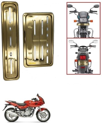 Znee Smart Bike Number Plates Frame Holders)-Front and Back for Pulsar 220F Bike Number Plate(Stainless Steel 24 cm  x  4 cm)