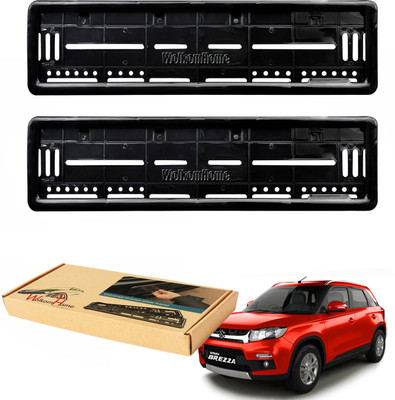 WolkomHome car number plate frame Plates Holders frame for Brezza Car Number Plate(Plastic 20 cm  x  5 cm)