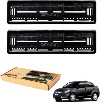 WolkomHome car number plate frame Plates Holders frame for Swift Dzire type-3 Car Number Plate(Plastic 20 cm  x  5 cm)