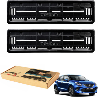 WolkomHome car number plate frame Plates Holders frame for Baleno 2020 Car Number Plate(Plastic 20 cm  x  5 cm)