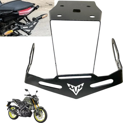 Dhe Best Bike Black Tail Tidy Number Plate License Plate Holder for Bajaj Yamaha MT 15 Bike Number Plate(Iron 18 cm  x  15 cm)