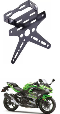 E-Shoppe REAR NUMBER PLATE STAY SMALL AND TAIL TIDY VISOR (BLACK) For Ninja 400 Bike Number Plate(Aluminium 10 cm  x  15 cm)