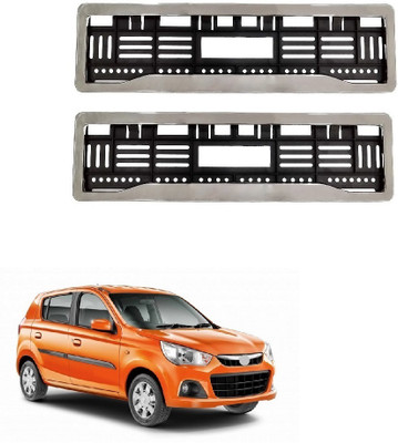 SPREADX Car Chrome number plate frame protective holder for Maruti Suzuki Alto K-10 Car Number Plate(Plastic 14 cm  x  2 cm)