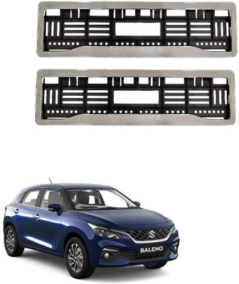 SPREADX Car Chrome number plate frame protective holder for Maruti Suzuki Baleno 2022 Car Number Plate(Plastic 14 cm  x  2 cm)