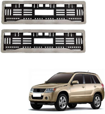 SPREADX Car Chrome number plate frame protective holder for Maruti Grand Vitara Car Number Plate(Plastic 14 cm  x  2 cm)